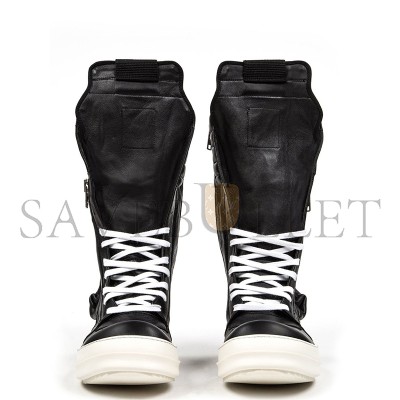 RICK OWENS BLACK CARGOBASKET BOOTS 